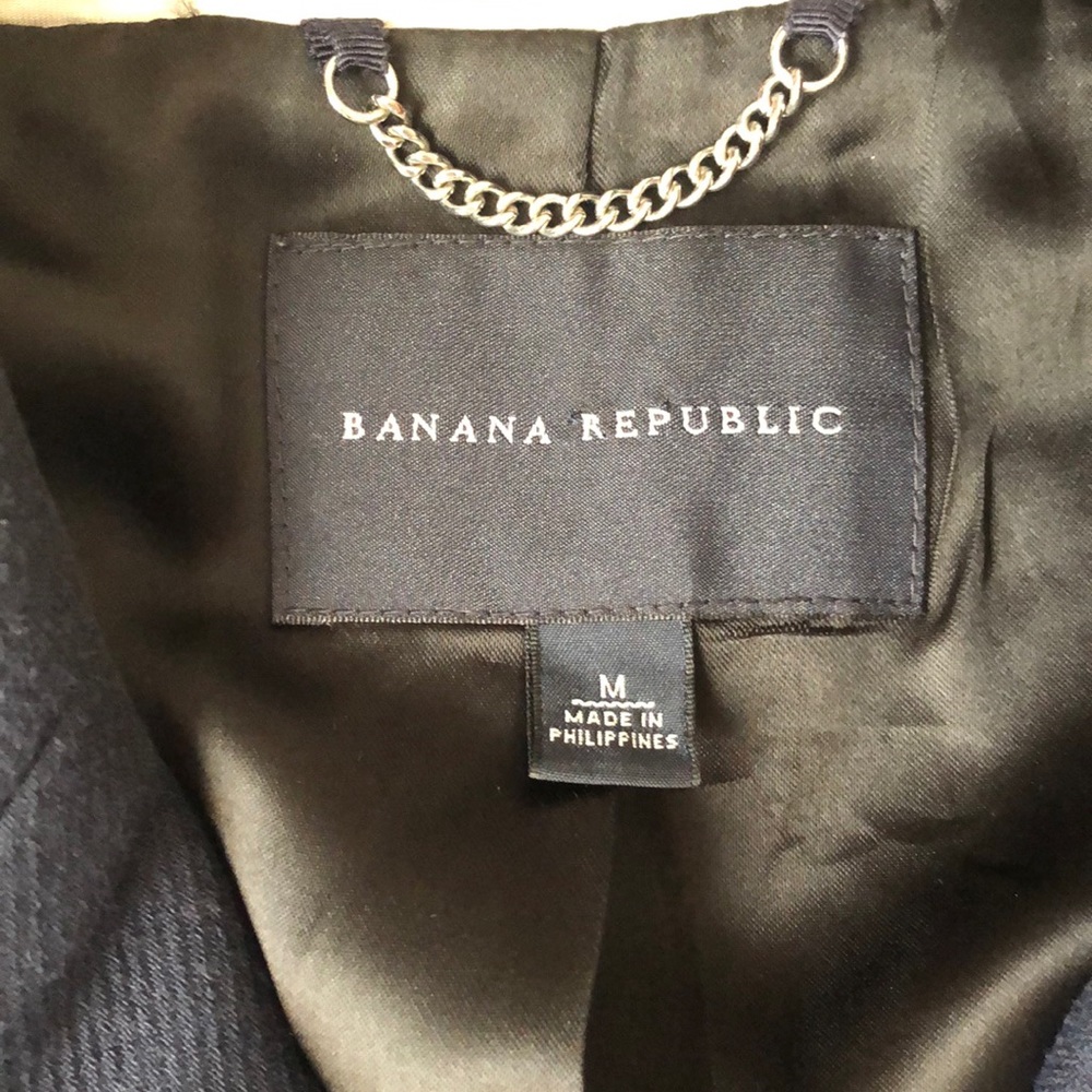 Navy blue Banana Republic pea coat - like new - Picture 2 of 5